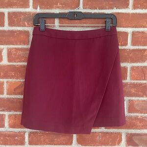 Banana Republic maroon faux wrap mini skirt